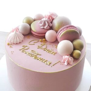 торт розовый с днем рождения