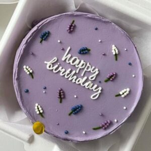 бенто торт фиолетовый Happy Birthday - фото кафе Ноба